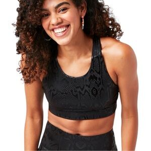 Terez Uplift Sports Bra Obsidian Snakeskin Size Small NWT